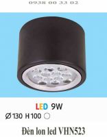 Đèn lon led nổi đen VHN523-130mm-9w