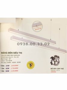 Máng đèn thả trần siêu thị