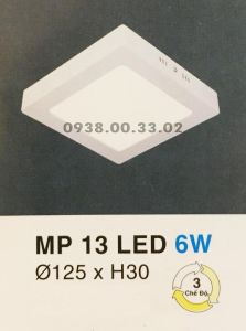 Đèn ốp trần led nổi FHLTMP13LED-6W- 3 chế độ